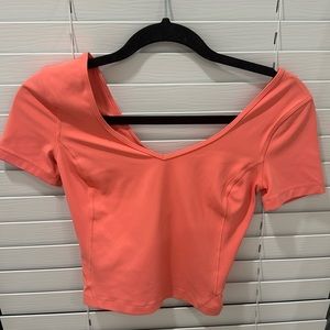 CORAL LULULEMON TOP